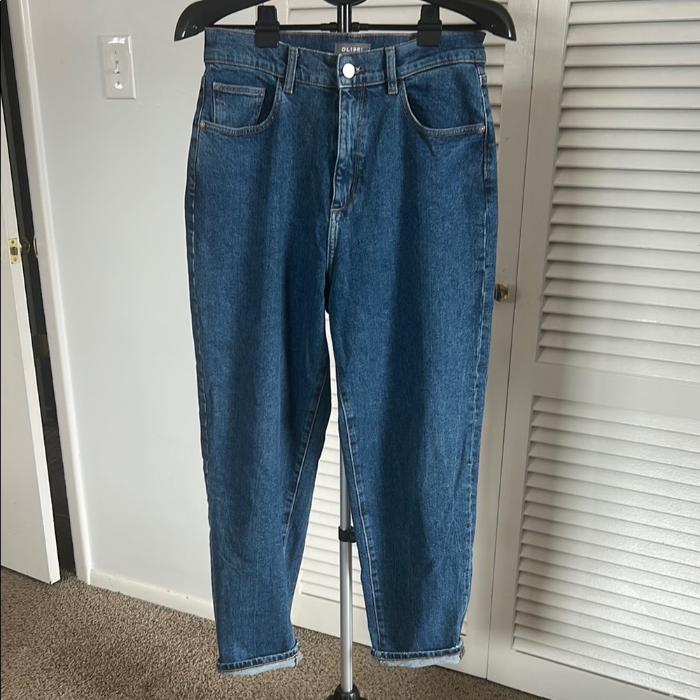 DL1961 Sydney Girlfriend Tapered Blue Denim Jeans